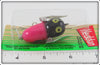 Heddon Pink With Black Head Tiny Crazy Crawler On Card
