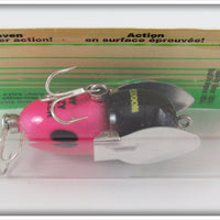 Heddon Pink With Black Head Tiny Crazy Crawler On Card