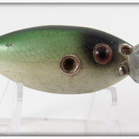 Vintage Unknown Green Scale Crippled Minnow Lure 