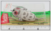 Heddon White Grey Coachdog Tiny Crazy Crawler On Card