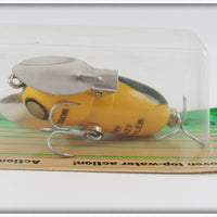 Heddon Yellow Green Wings Tiny Crazy Crawler On Card