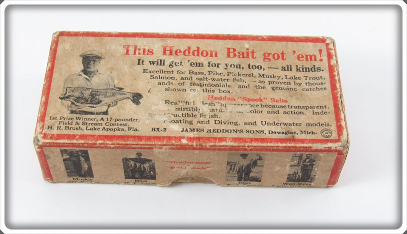 Vintage Heddon Pike Scale River Runt Spook Sinker Empty Box 