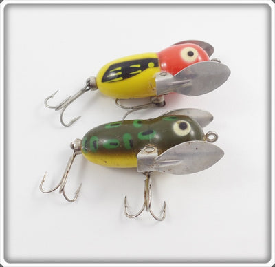 Heddon Tiny Crazy Crawler Pair: Bullfrog & Yellow Red Head