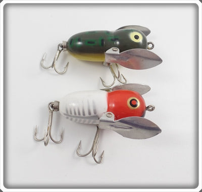 Heddon Tiny Crazy Crawler Pair: Red/White Shore & Bullfrog