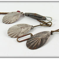 Vintage G.M. Skinner Turkey Foot Spinner Lot Of Three Lures