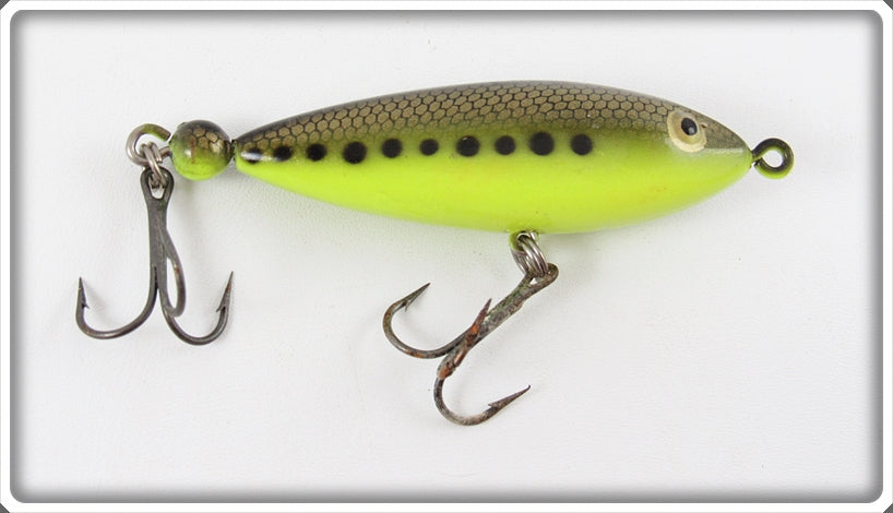 Vintage Cotton Cordell Gold Scale Black Spots Crazy Shad Lure