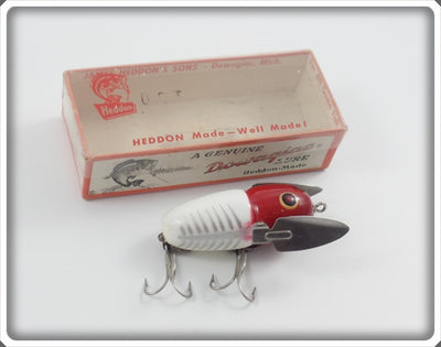 Heddon Red & White Shore Plastic Crazy Crawler In Correct Box