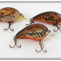 Bomber Natural Crawdad Square A & Model A Lot Of Three Lures