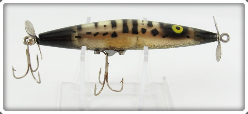 Vintage Heddon Silver & Black Dying Flutter Lure 