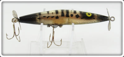 Vintage Heddon Silver & Black Dying Flutter Lure 