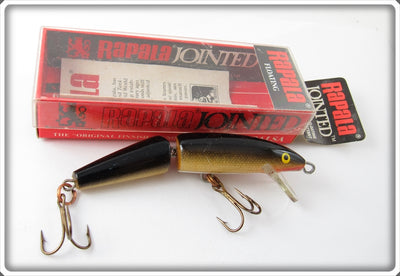 Vintage Rapala Gold Jointed Floating Minnow Lure In Box J-9 Gold