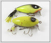 Vintage Strike King Chatreuse & Black Spence Scout Lure Pair 