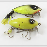 Vintage Strike King Chatreuse & Black Spence Scout Lure Pair 