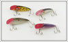 Tackle Industries Yellow Spotted, Grey, Purple & Grey Scale Swimmin Minnow Lot