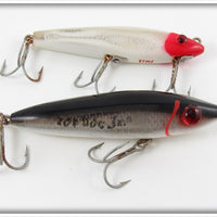 Vintage L&S Silver/Black Top Dog & Red/White 7M Lure Pair