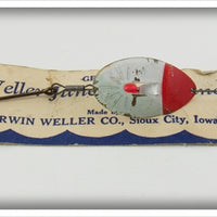 Vintage Erwin Weller Co Red & White June Bug Spinner On Card