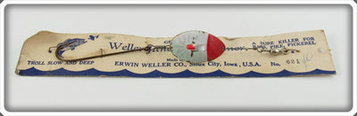 Vintage Erwin Weller Co Red & White June Bug Spinner On Card