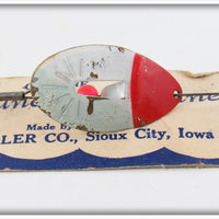 Erwin Weller Co Red & White June Bug Spinner On Card