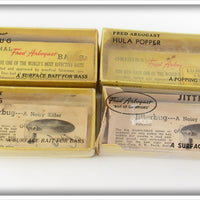 Fred Arbogast Jitterbug & Hula Popper Empty Box Lot Of Four 