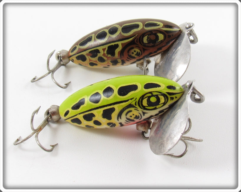 Arbogast Brown Leopard Frog & Green Leopard Frog Spinning Jitterbug