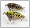 Arbogast Brown Leopard Frog & Green Leopard Frog Spinning Jitterbug Pair
