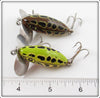 Arbogast Brown Leopard Frog & Green Leopard Frog Spinning Jitterbug Pair