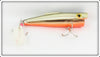 Vintage Gold Chrome Orange Belly Finned Crankbait Lure 