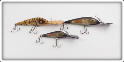 Heddon Deep Diver Tiger Lot Of Three: Black & Tiger