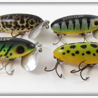 Arbogast Firetiger, Coachdog, Perch & Frog Jitterbug Lot Of Four