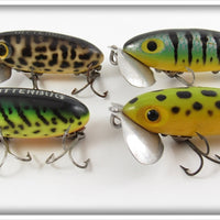 Arbogast Firetiger, Coachdog, Perch & Frog Jitterbug Lot Of Four
