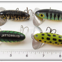 Arbogast Firetiger, Coachdog, Perch & Frog Jitterbug Lot Of Four