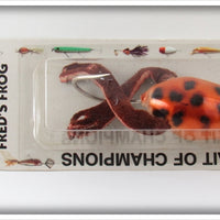 Vintage Arbogast Copper Fred's Frog Lure On Card