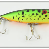 Vintage Heddon Fluorescent Green Crawdad Chugger Spook Lure