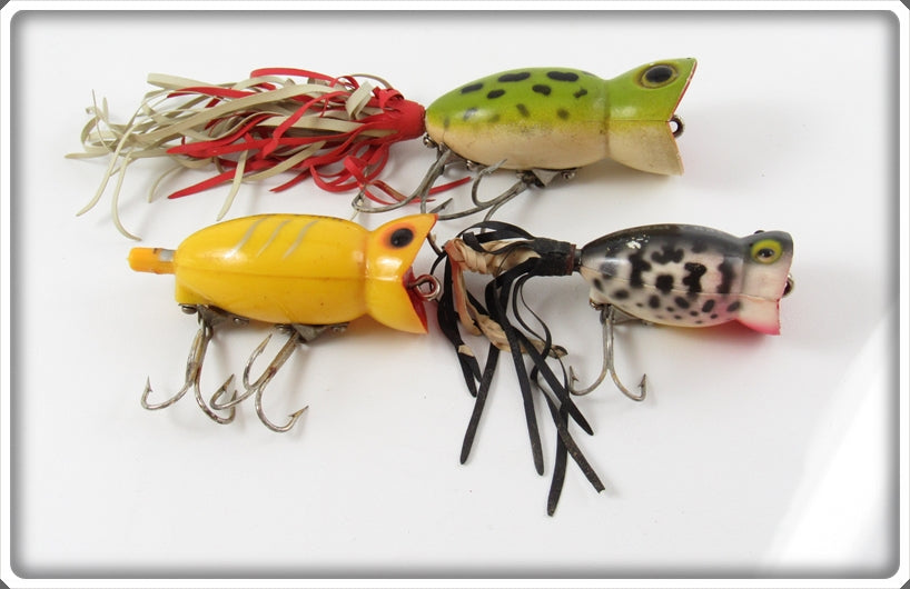 Arbogast Frog, Yellow & Coachdog Hula Popper Lot Of Three 
