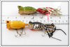 Arbogast Frog, Yellow & Coachdog Hula Popper Lot Of Three