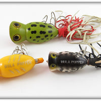 Arbogast Frog, Yellow & Coachdog Hula Popper Lot Of Three