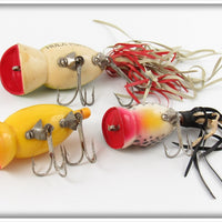 Arbogast Frog, Yellow & Coachdog Hula Popper Lot Of Three