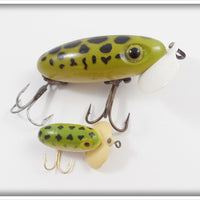 Arbogast Jitterbug Pair: Plastic Lip Frog, Flyrod Size Frog