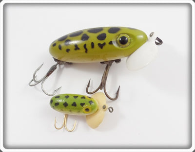 Arbogast Jitterbug Pair: Plastic Lip Frog, Flyrod Size Frog