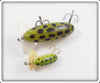 Arbogast Jitterbug Pair: Plastic Lip Frog, Flyrod Size Frog