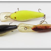 Rapala Chartruese, Black & Natural Lot Of Three