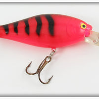 Vintage Fluorescent Red & Black Tiger Crankbait Lure