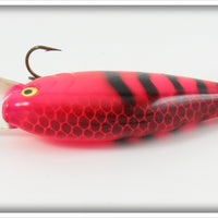 Fluorescent Red & Black Tiger Crankbait