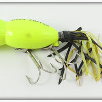 Vintage Fred Arbogast Fluorescent Yellow Hula Popper Lure 