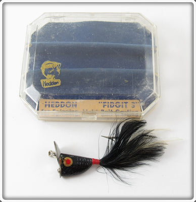 Vintage Heddon Black Fidgit Lure In Spinning Kit Box
