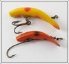 Vintage Helin Yellow & Orange Fly Rod Flatfish Lure Pair