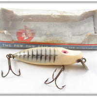 Vintage Paw Paw Silver Black Ribs Master Wiggler Lure In Box