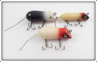 Shakespeare Swimming Mouse Lot Of Three: Red/White & Black White