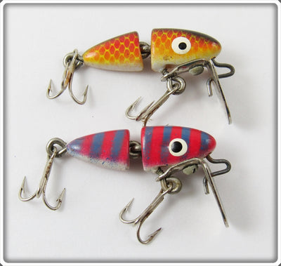 Vintage Harrison Hoge Red Scale & Purple Stripe Rocky Jr Lure Pair