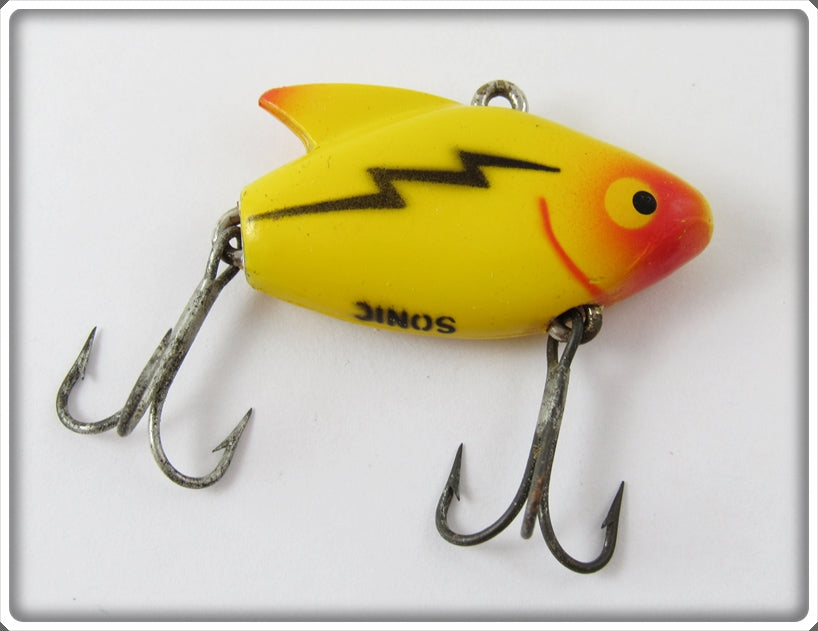 bolt fishing lures Vintage Heddon Yellow Black Lightning Bolt Sonic Lure For Sale